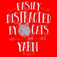 Easily Distracted By Cats And Yarn Knitting Yarn Crochet  Santa Hat thumb 1