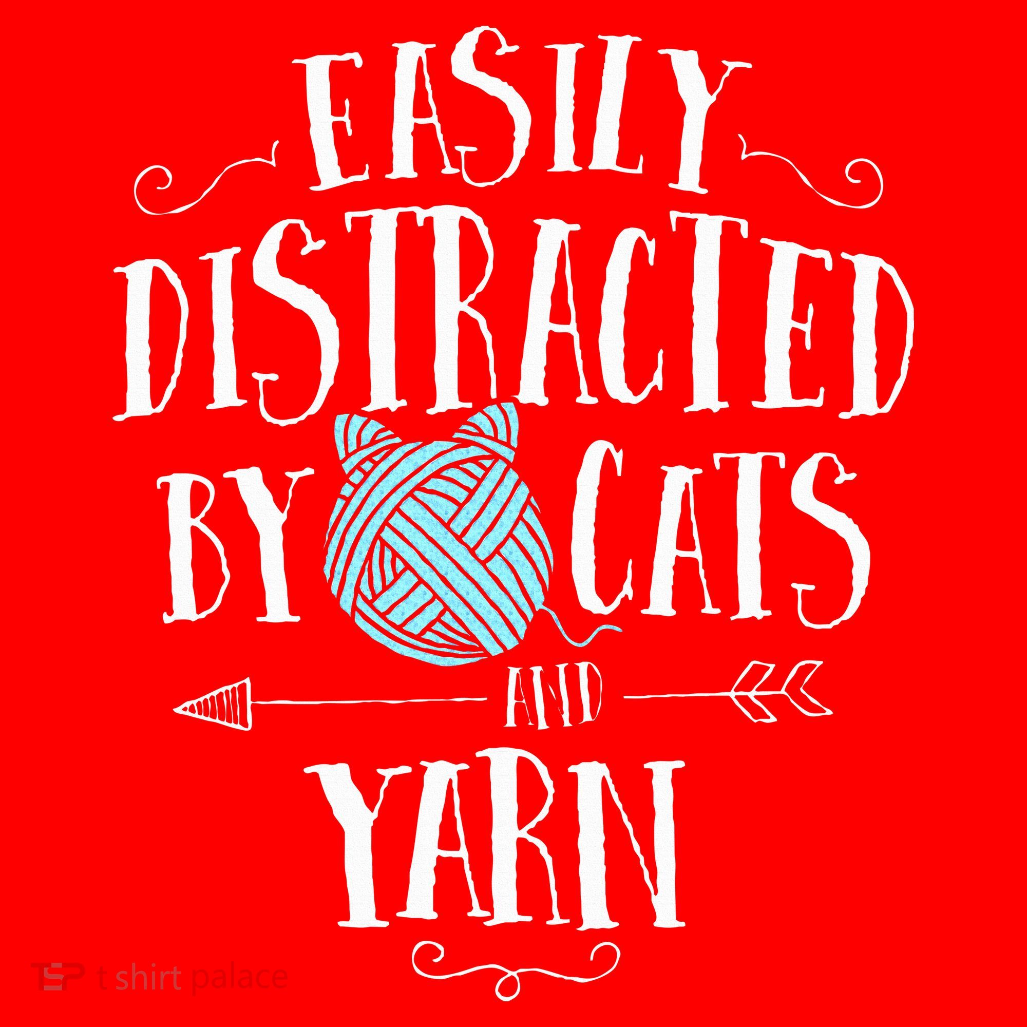 Easily Distracted By Cats And Yarn Knitting Yarn Crochet  Santa Hat