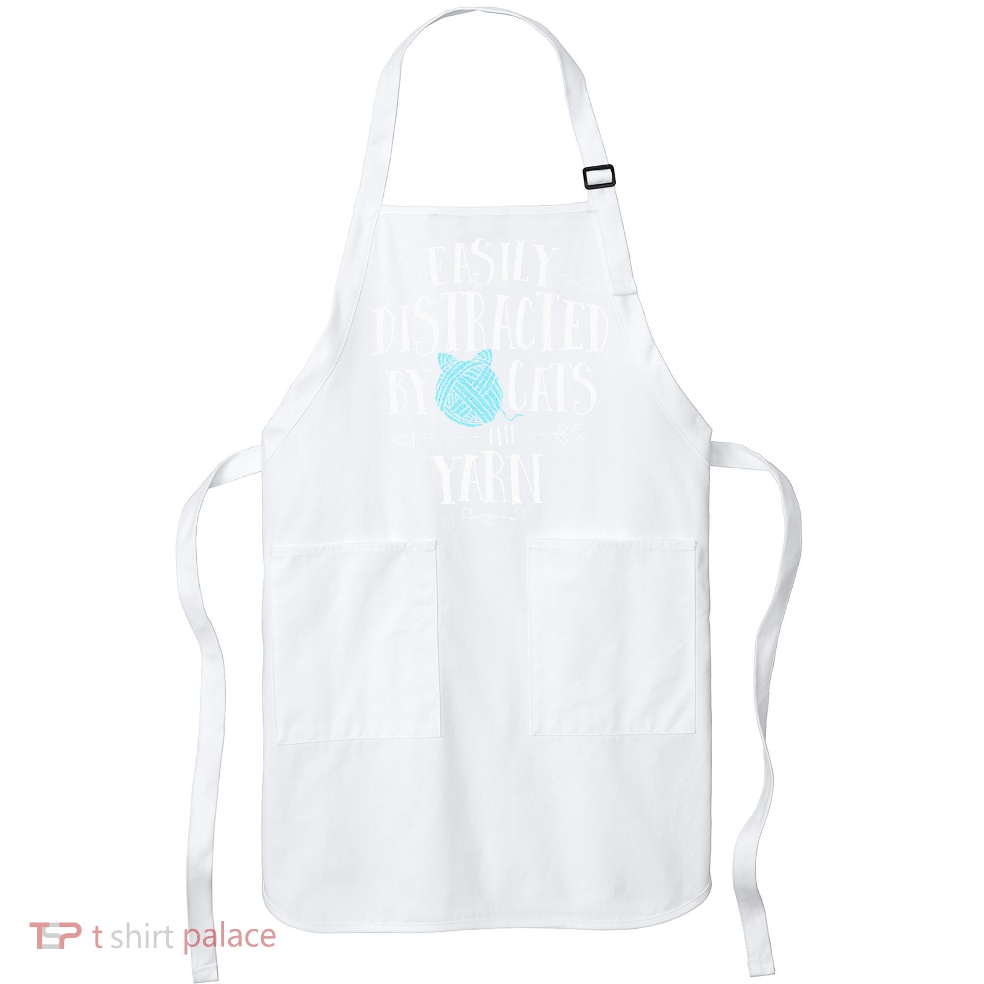 Easily Distracted By Cats And Yarn Knitting Yarn Crochet  Apron