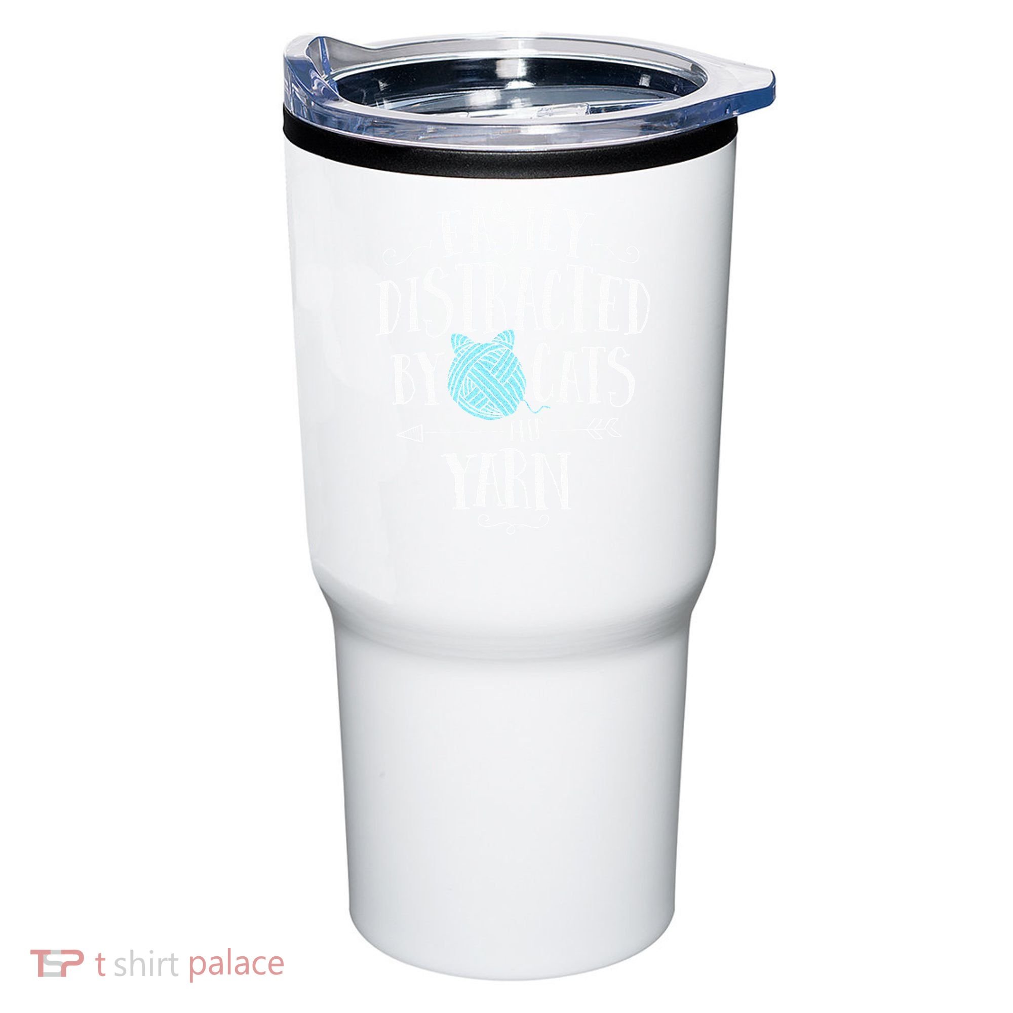 Easily Distracted By Cats And Yarn Knitting Yarn Crochet  Tumbler