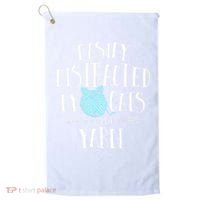 Easily Distracted By Cats And Yarn Knitting Yarn Crochet  Golf Towel thumb 0