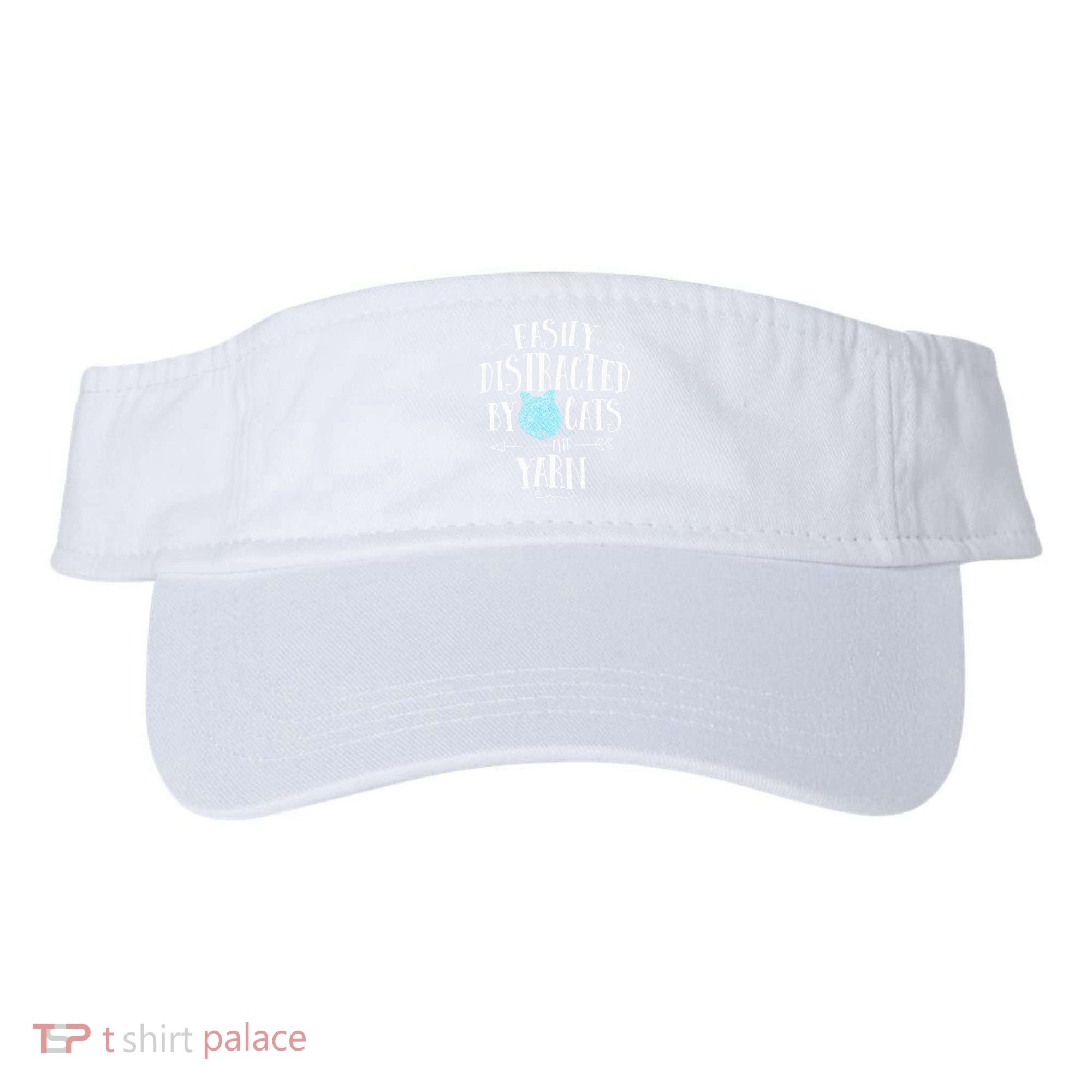 Easily Distracted By Cats And Yarn Knitting Yarn Crochet  Visor