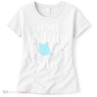 Easily Distracted By Cats And Yarn Knitting Yarn Crochet  Women's T-Shirt thumb 0