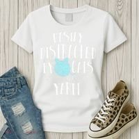 Easily Distracted By Cats And Yarn Knitting Yarn Crochet  Women's T-Shirt thumb 3