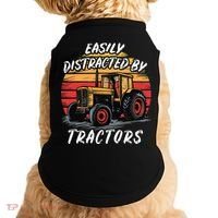 Easily Distracted By Tractors Fun Farmer & Farming Gift Doggie Tank thumb 0