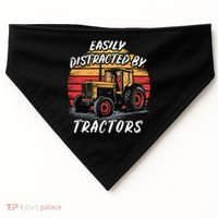 Easily Distracted By Tractors Fun Farmer & Farming Gift USA-Made Doggie Bandana thumb 0