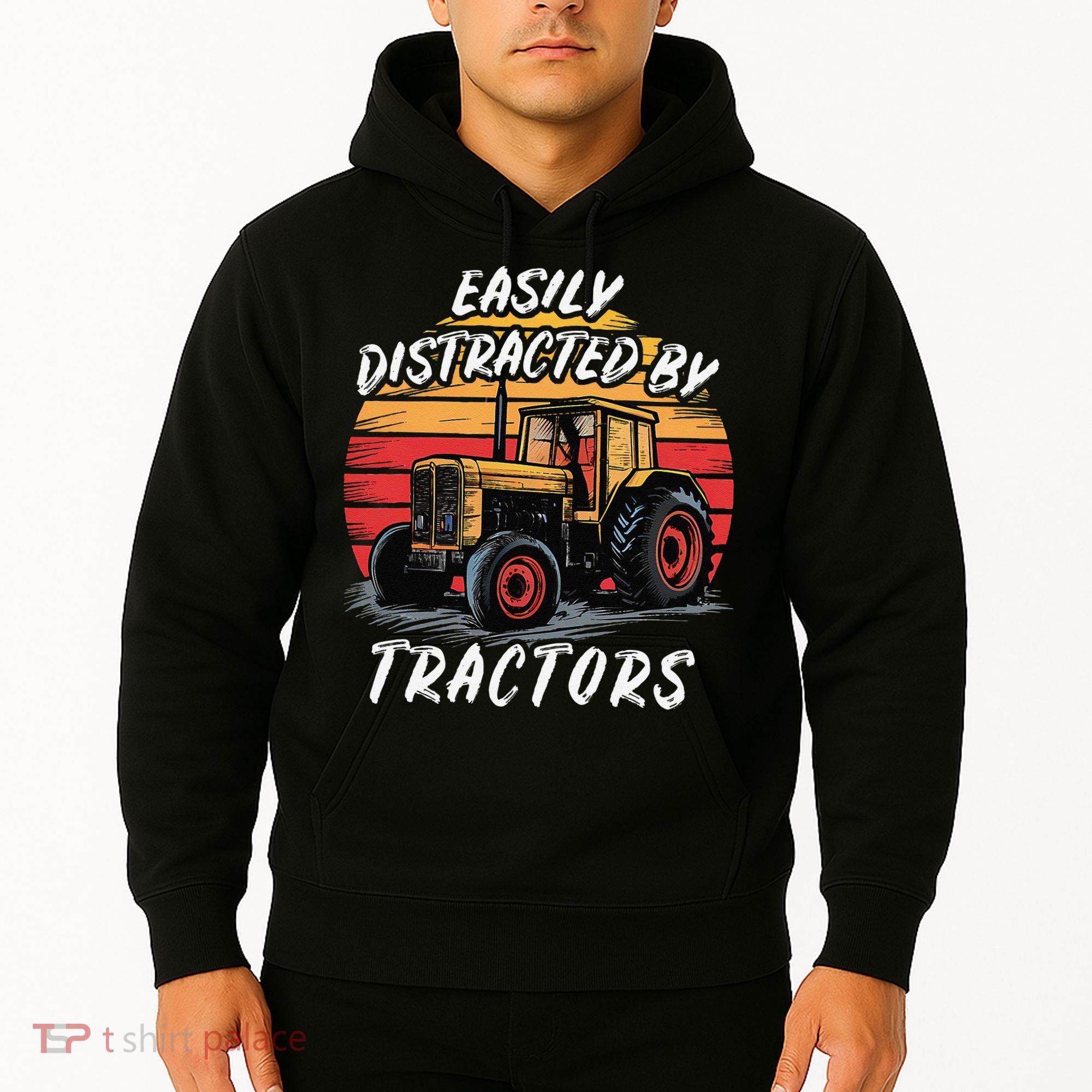 Easily Distracted By Tractors Fun Farmer & Farming Gift Hoodie