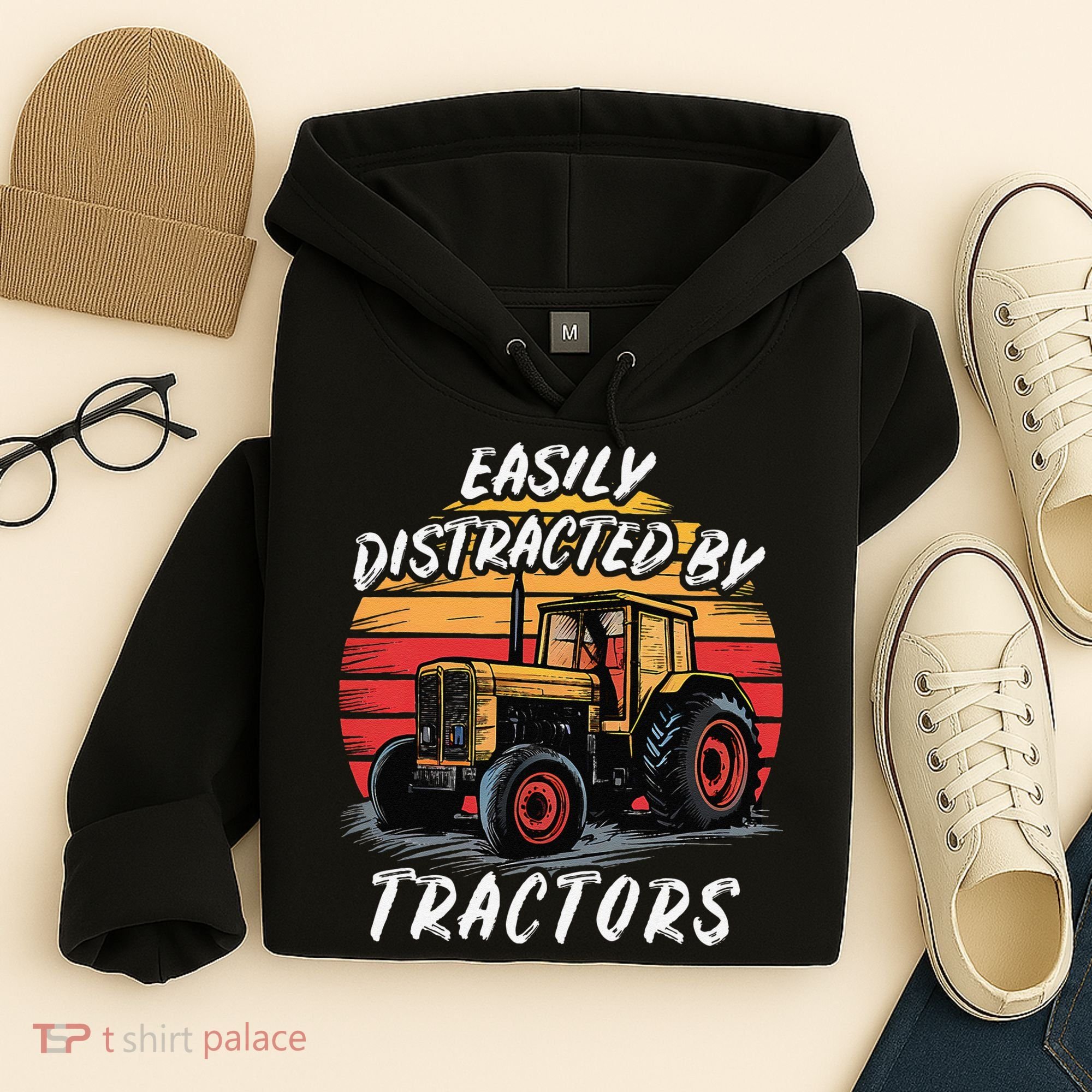 Easily Distracted By Tractors Fun Farmer & Farming Gift Hoodie