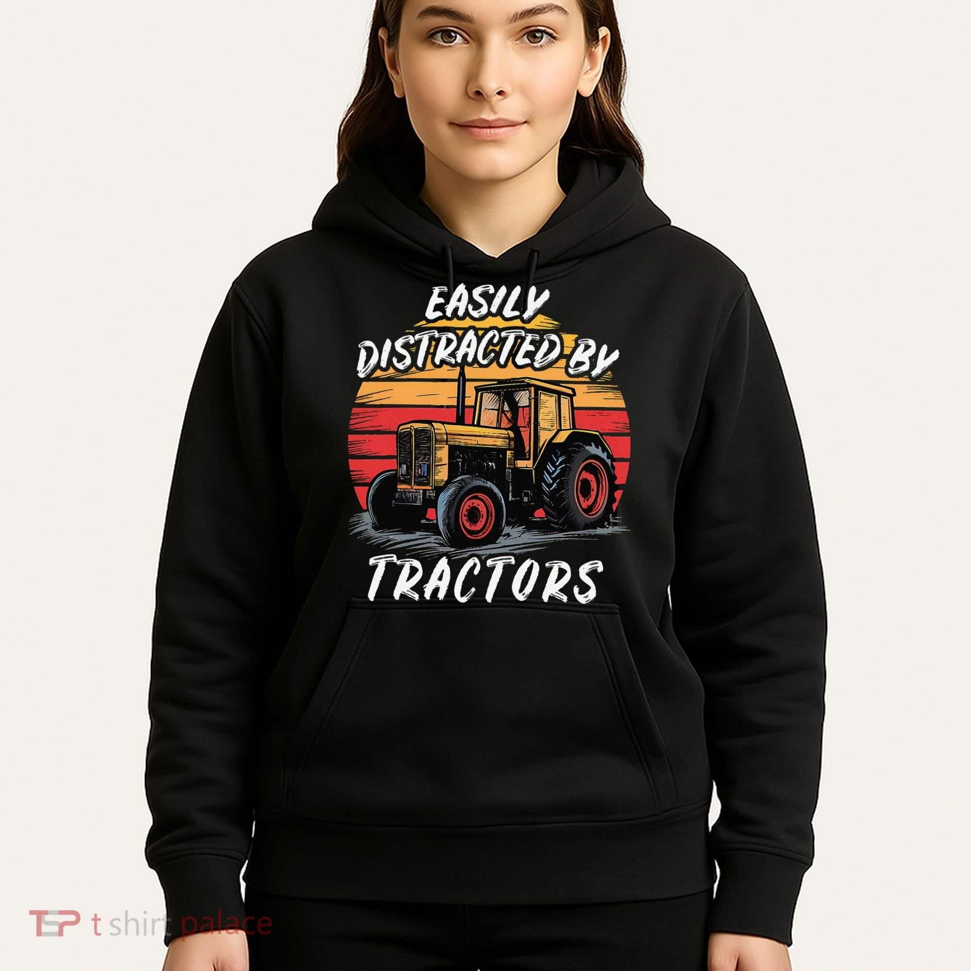 Easily Distracted By Tractors Fun Farmer & Farming Gift Hoodie