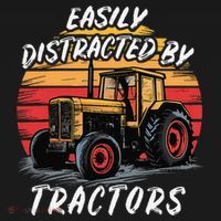 Easily Distracted By Tractors Fun Farmer & Farming Gift Hoodie thumb 7