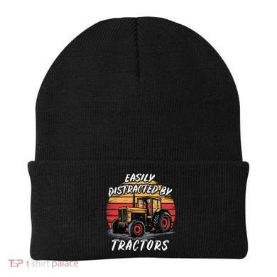 Easily Distracted By Tractors Fun Farmer & Farming Gift Beanie