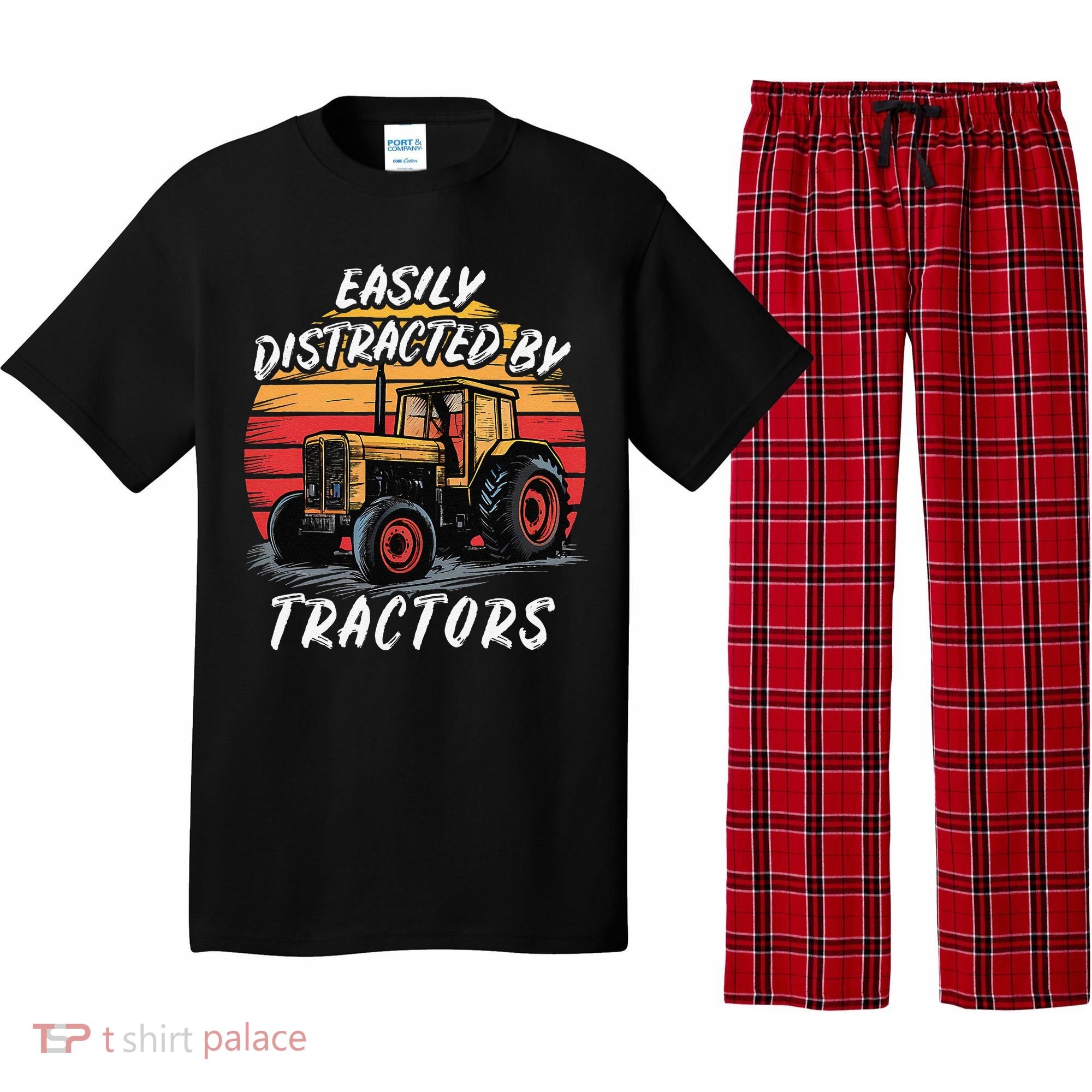 Easily Distracted By Tractors Fun Farmer & Farming Gift Pajama Set