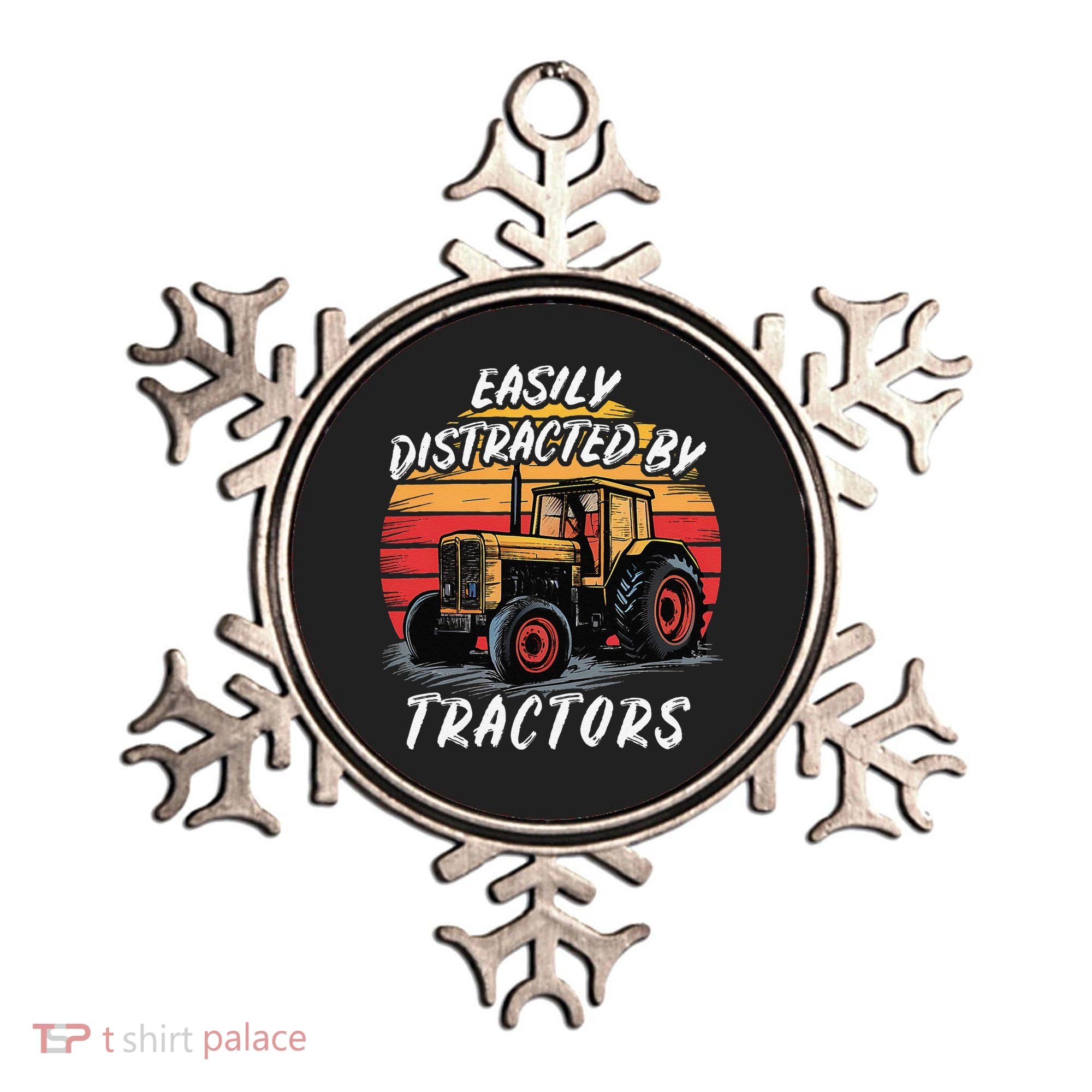 Easily Distracted By Tractors Fun Farmer & Farming Gift Ornament