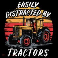 Easily Distracted By Tractors Fun Farmer & Farming Gift Baby Bodysuit thumb 2