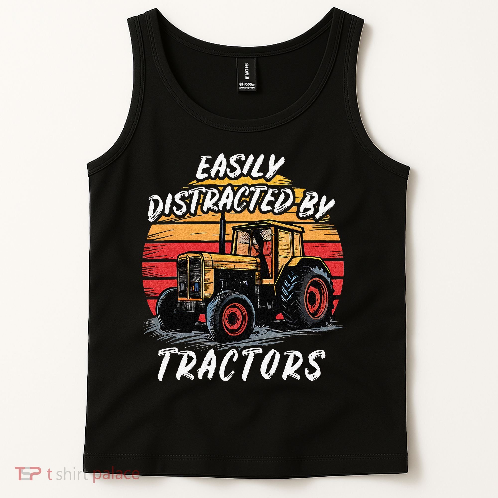 Easily Distracted By Tractors Fun Farmer & Farming Gift Tank Top
