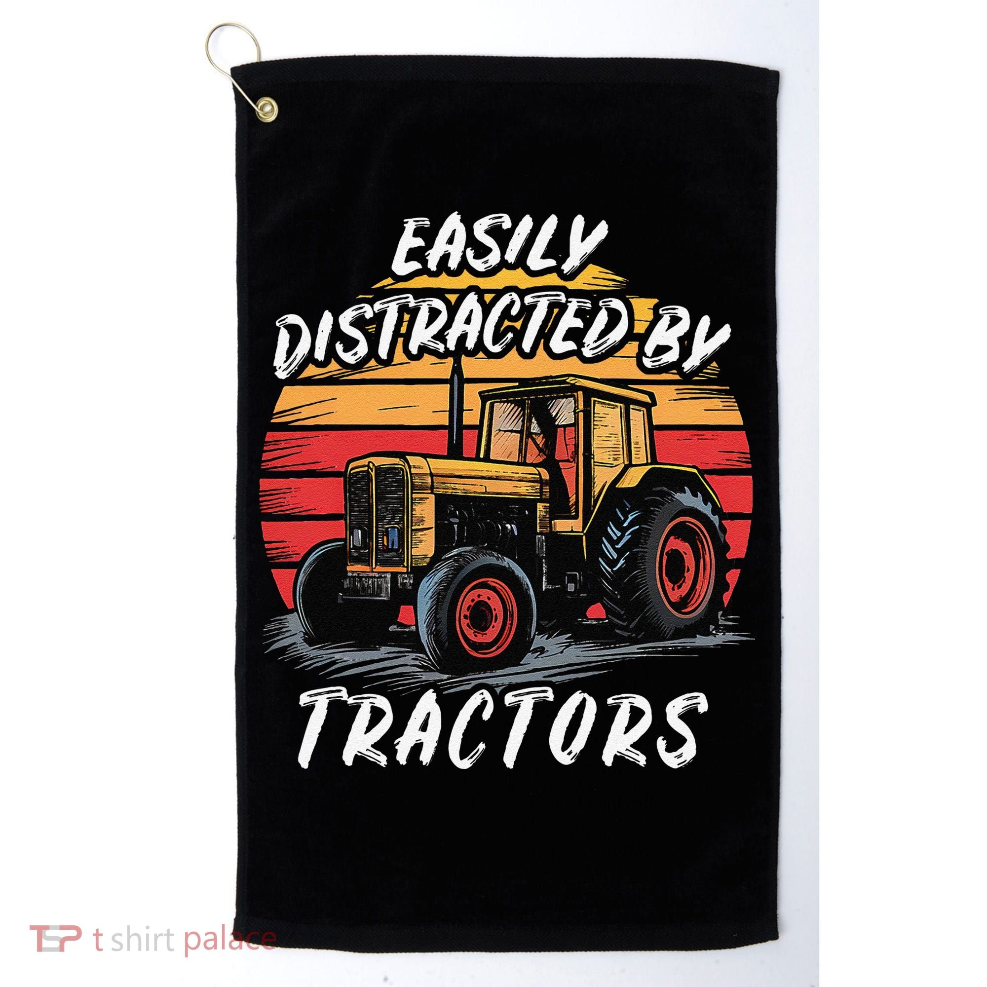 Easily Distracted By Tractors Fun Farmer & Farming Gift Golf Towel