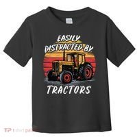 Easily Distracted By Tractors Fun Farmer & Farming Gift Toddler T-Shirt thumb 0