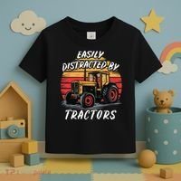 Easily Distracted By Tractors Fun Farmer & Farming Gift Toddler T-Shirt thumb 3