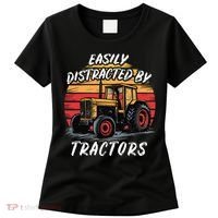 Easily Distracted By Tractors Fun Farmer & Farming Gift Women's T-Shirt thumb 0