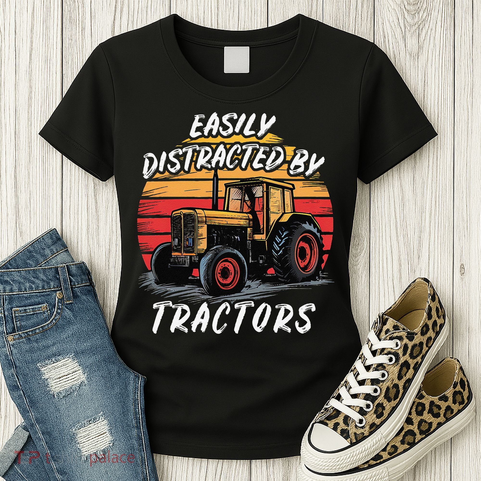 Easily Distracted By Tractors Fun Farmer & Farming Gift Women's T-Shirt