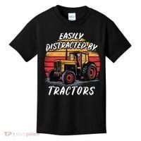 Easily Distracted By Tractors Fun Farmer & Farming Gift Kids T-Shirt thumb 0