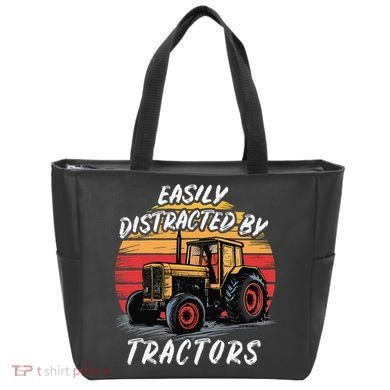 Easily Distracted By Tractors Fun Farmer & Farming Gift Tote Bag