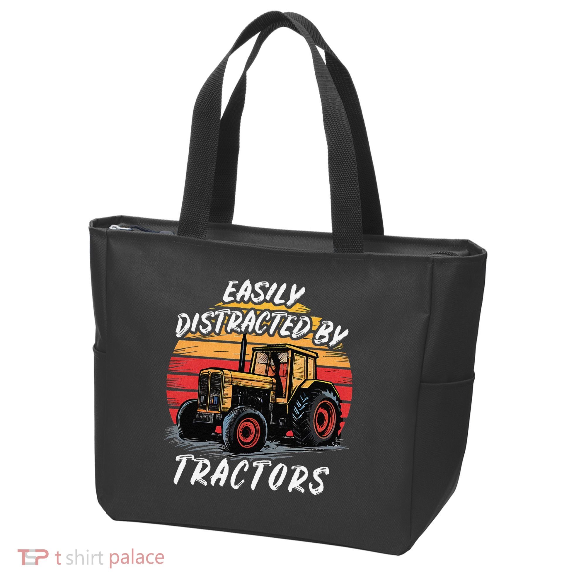 Easily Distracted By Tractors Fun Farmer & Farming Gift Tote Bag