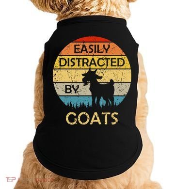Easily Distracted By Goats Retro Vintage Funny Goat Lover Doggie Tank