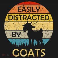 Easily Distracted By Goats Retro Vintage Funny Goat Lover T-Shirt thumb 7