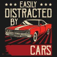 Easily Distracted By Cars Classic Muscle Car Guy Car Lover Apron thumb 3