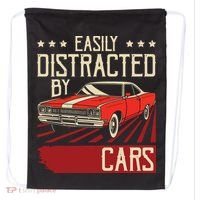 Easily Distracted By Cars Classic Muscle Car Guy Car Lover Drawstring Bag thumb 0