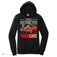 Easily Distracted By Cars Classic Muscle Car Guy Car Lover Women's Hoodie thumb 0