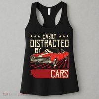 Easily Distracted By Cars Classic Muscle Car Guy Car Lover Women's Tank Top thumb 3