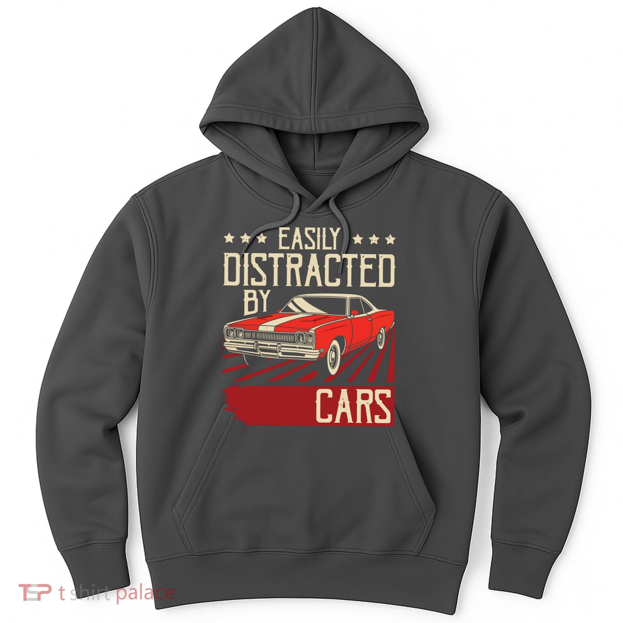 Easily Distracted By Cars Classic Muscle Car Guy Car Lover Hoodie
