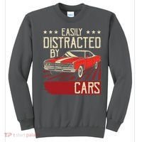 Easily Distracted By Cars Classic Muscle Car Guy Car Lover Sweatshirt thumb 0