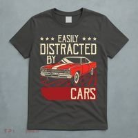 Easily Distracted By Cars Classic Muscle Car Guy Car Lover T-Shirt thumb 5