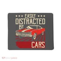Easily Distracted By Cars Classic Muscle Car Guy Car Lover Mousepad thumb 0