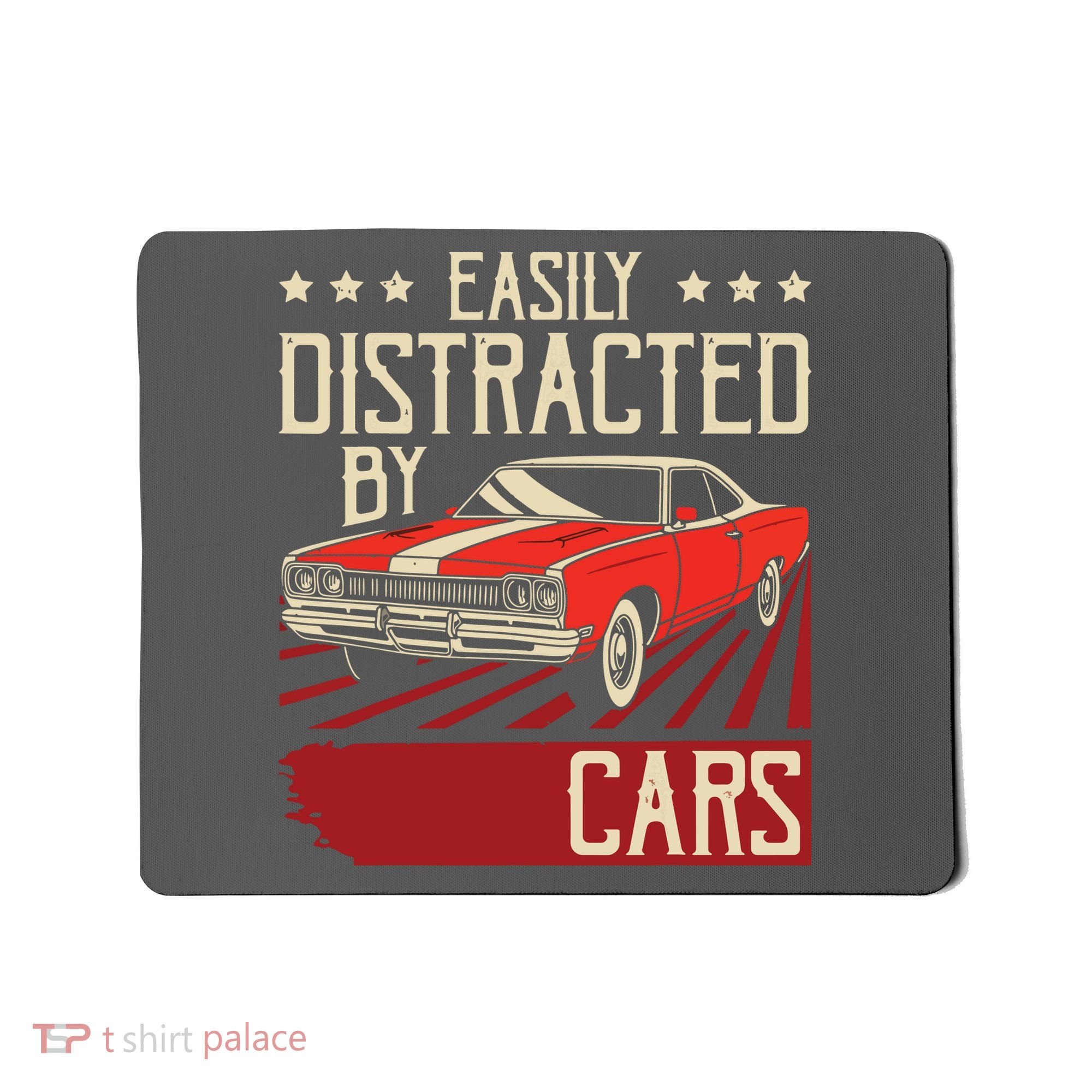 Easily Distracted By Cars Classic Muscle Car Guy Car Lover Mousepad