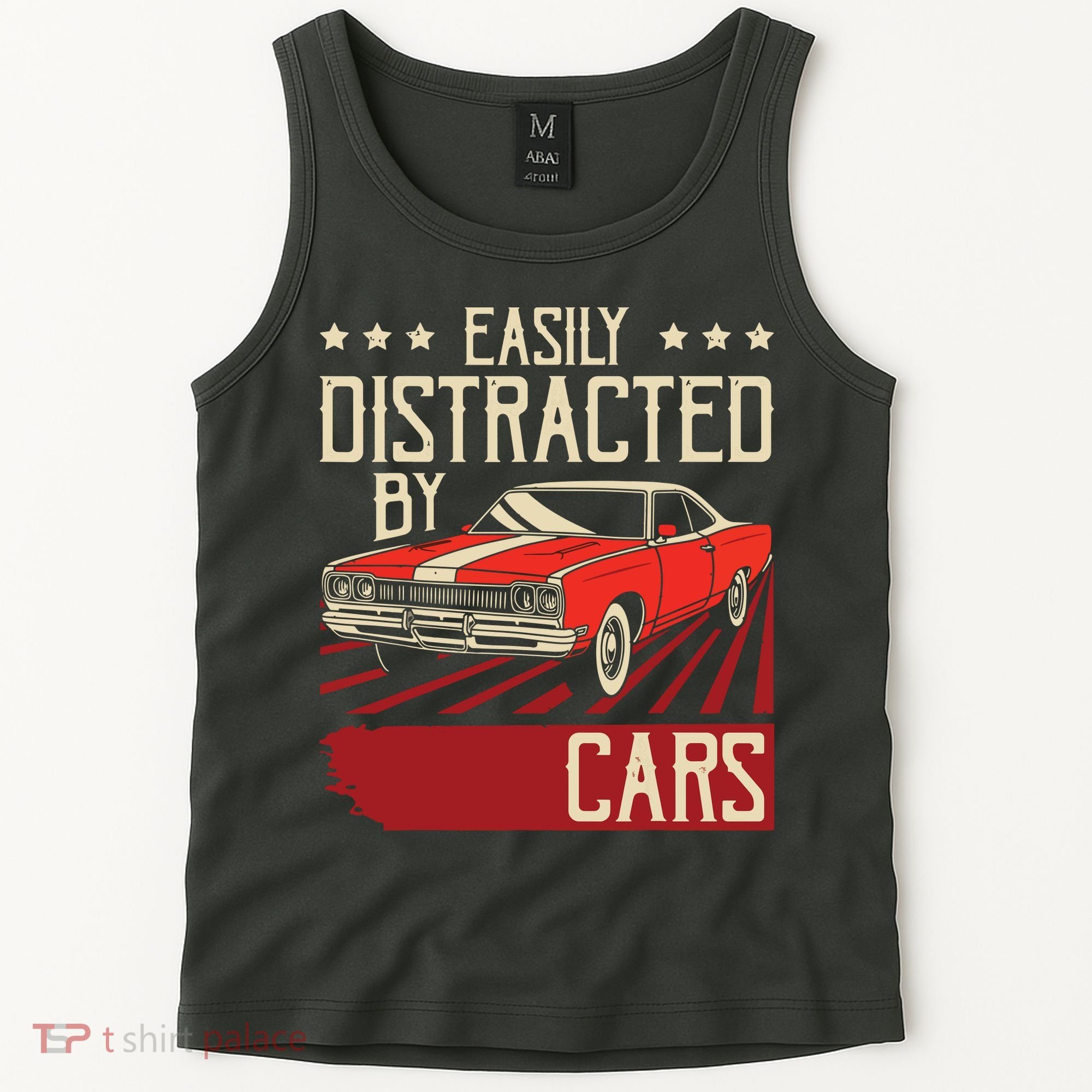 Easily Distracted By Cars Classic Muscle Car Guy Car Lover Tank Top