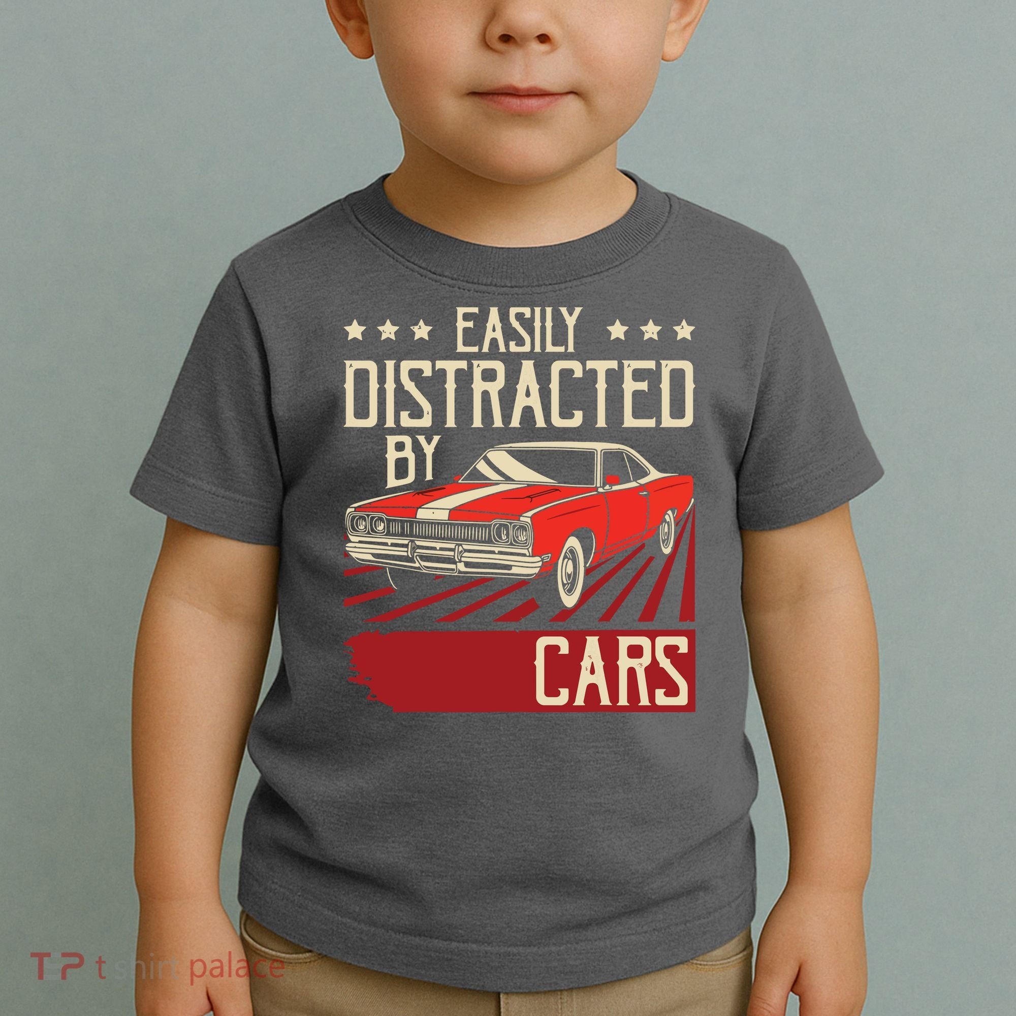 Easily Distracted By Cars Classic Muscle Car Guy Car Lover Toddler T-Shirt
