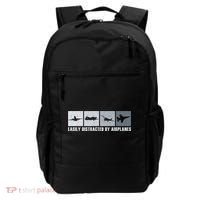Easily Distracted By Airplanes Aviation Pilot Airplane Cool Gift Backpack thumb 0