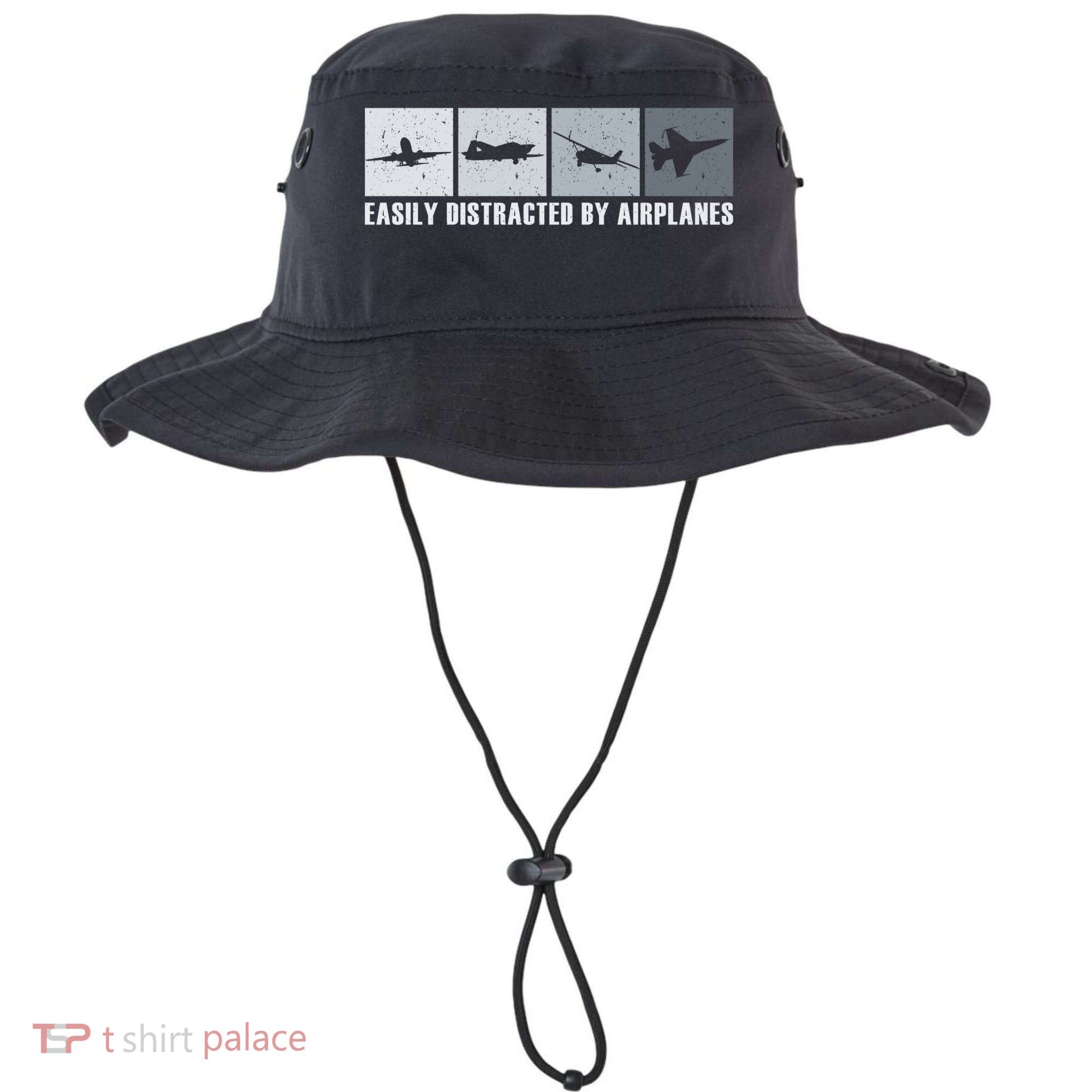 Easily Distracted By Airplanes Aviation Pilot Airplane Cool Gift Bucket Hat