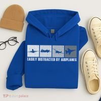 Easily Distracted By Airplanes Aviation Pilot Airplane Cool Gift Hoodie thumb 4