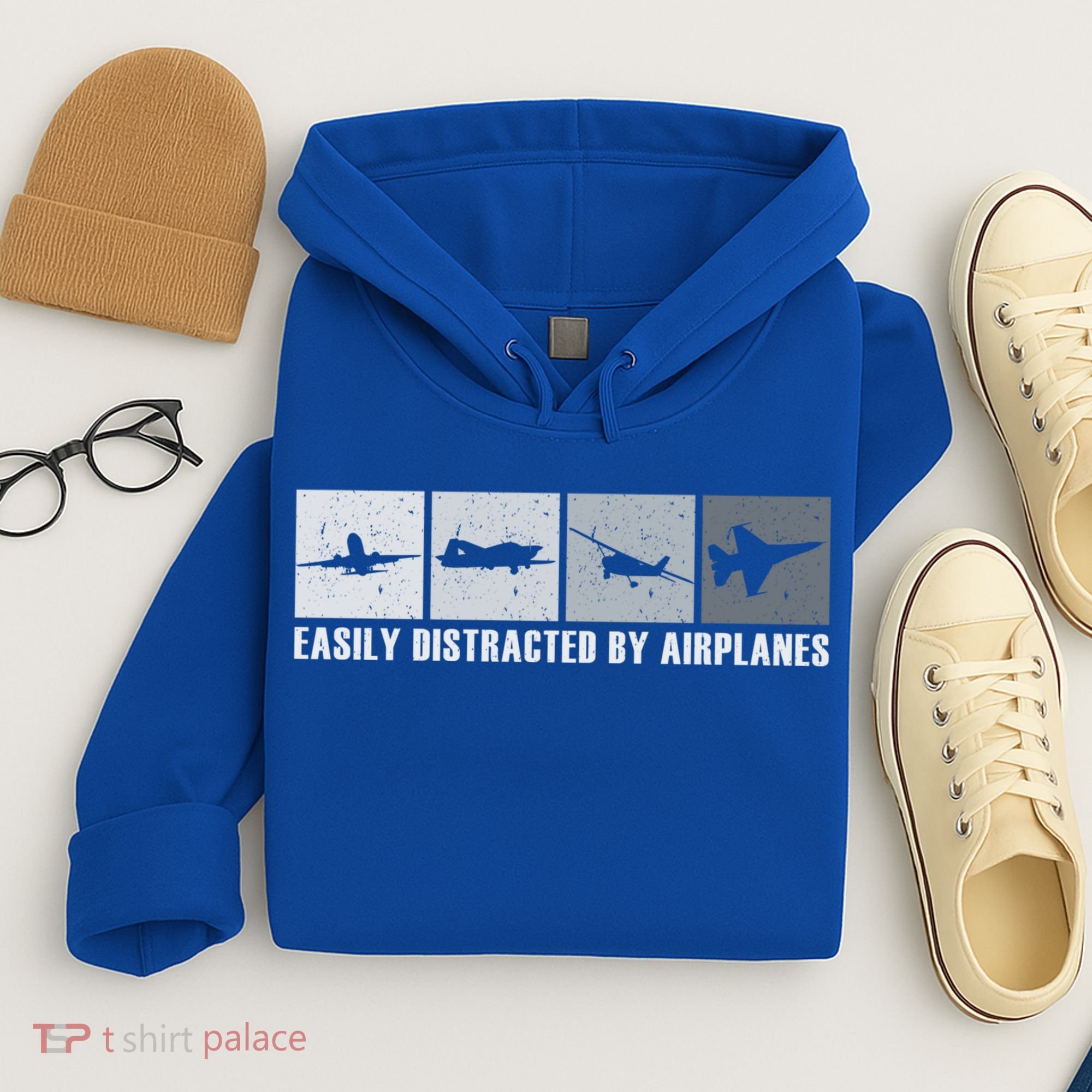 Easily Distracted By Airplanes Aviation Pilot Airplane Cool Gift Hoodie