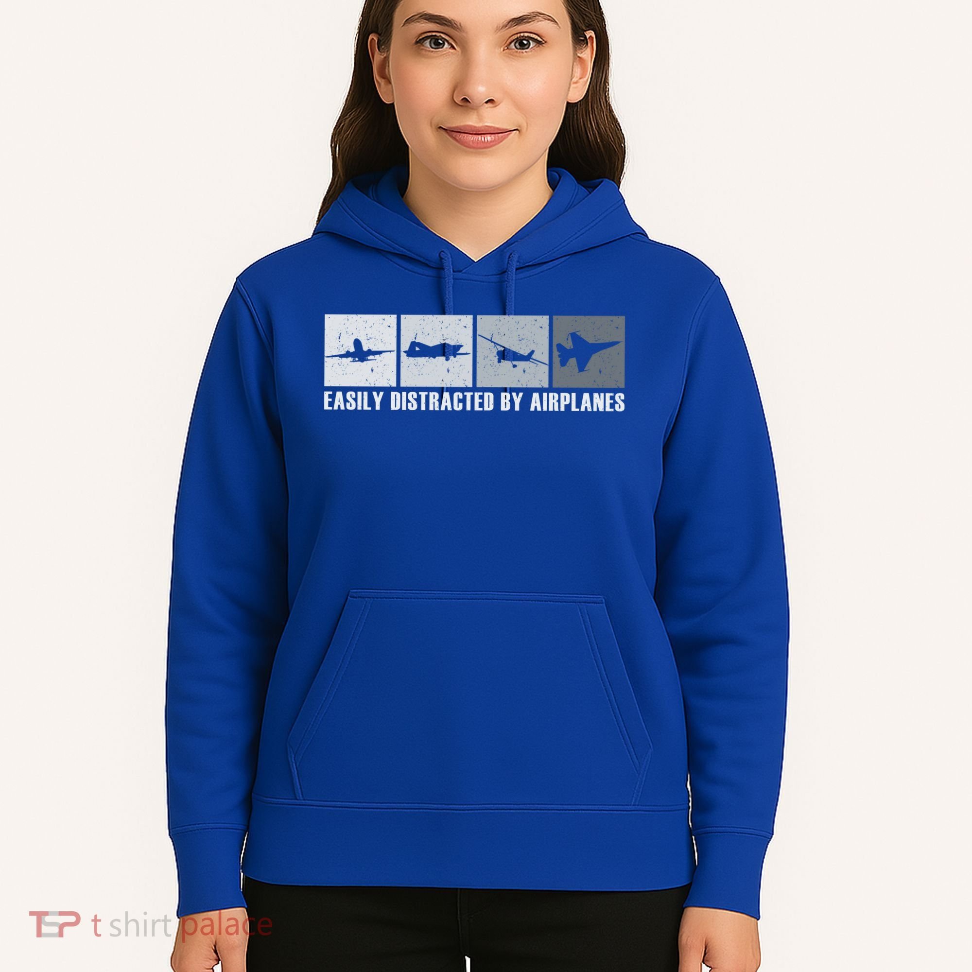 Easily Distracted By Airplanes Aviation Pilot Airplane Cool Gift Hoodie