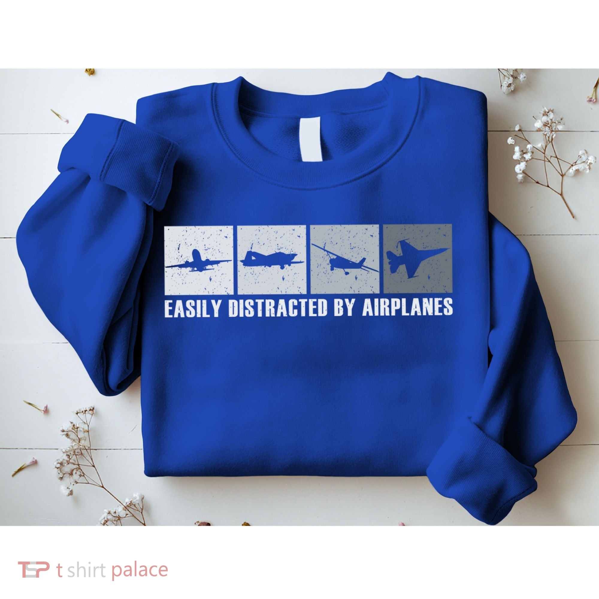 Easily Distracted By Airplanes Aviation Pilot Airplane Cool Gift Sweatshirt