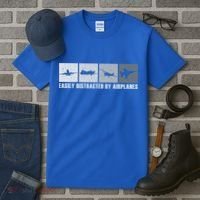 Easily Distracted By Airplanes Aviation Pilot Airplane Cool Gift Tall T-Shirt thumb 3