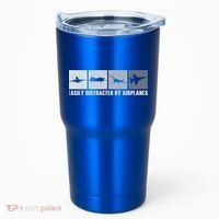 Easily Distracted By Airplanes Aviation Pilot Airplane Cool Gift Tumbler thumb 0