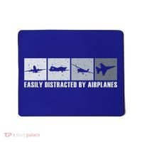Easily Distracted By Airplanes Aviation Pilot Airplane Cool Gift Mousepad thumb 0