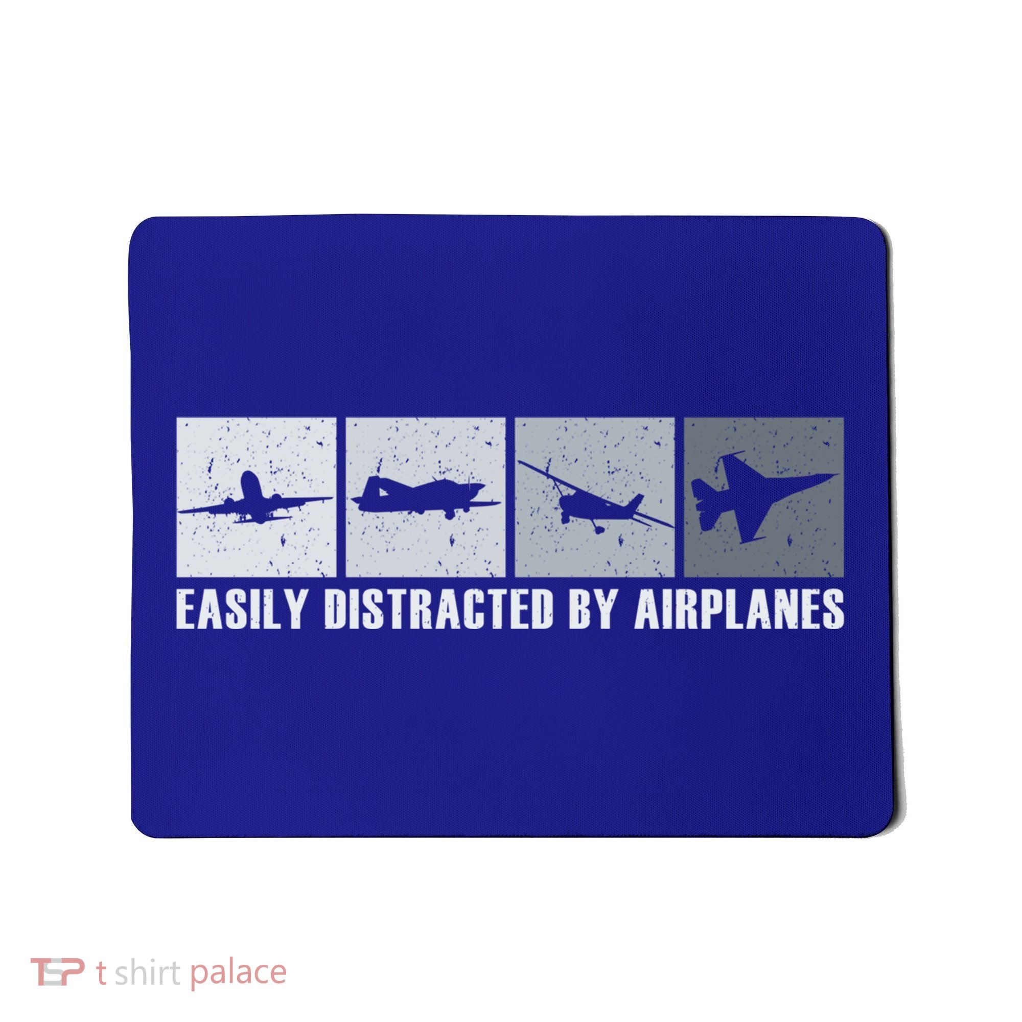 Easily Distracted By Airplanes Aviation Pilot Airplane Cool Gift Mousepad